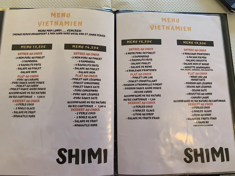Restaurant Shimi - Menu Image 1